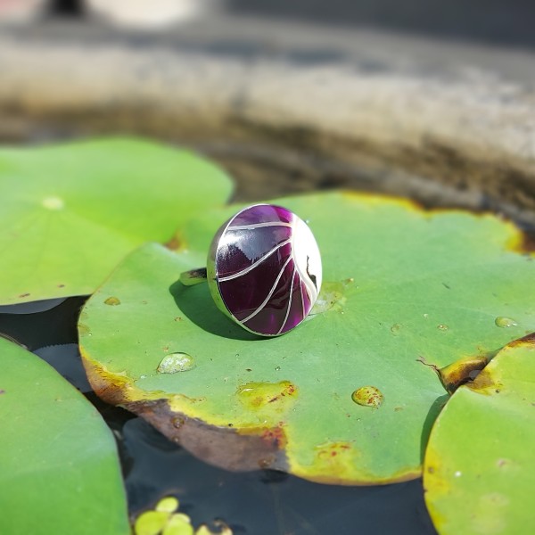 Muschelring violett, Ø 2,5 cm