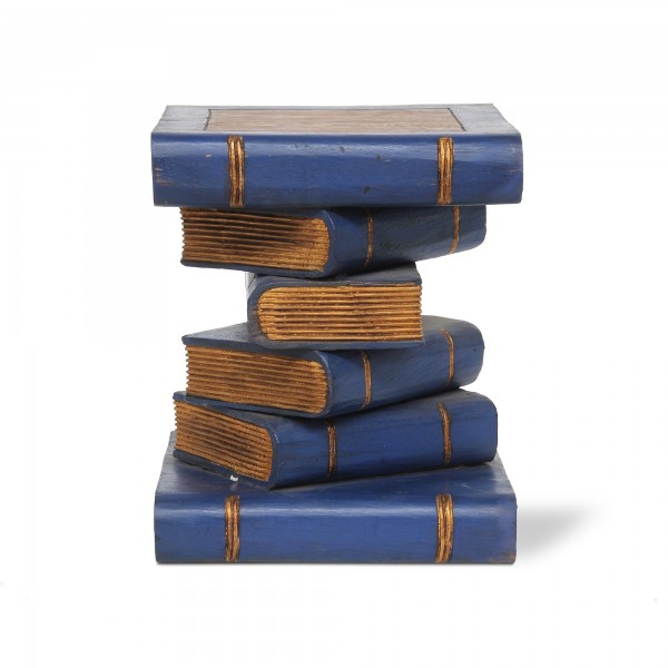 6er Bücherstapel, blau, T 34 cm, B 34 cm, H 40 cm