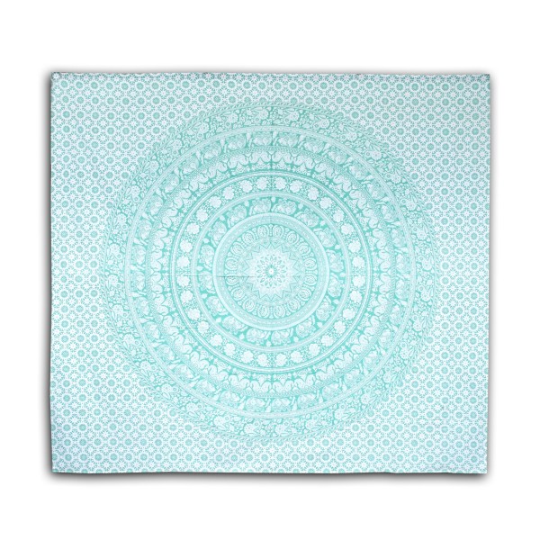 Tagesdecke 'Mandala', hellgrün, weiß, L 240 cm, B 213 cm