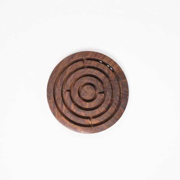 Gedulds-Spiel aus Palisanderholz, braun, Ø 10 cm, H 1 cm