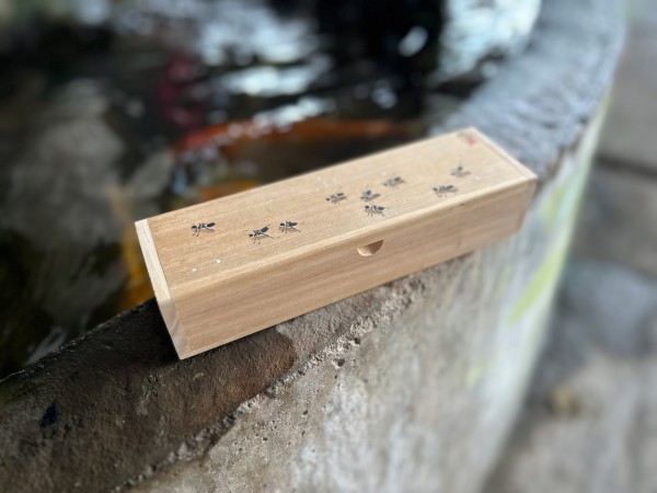 Holzbox 'Ameisen', natur, B 21,5 cm, H 4 cm, L 6,2 cm