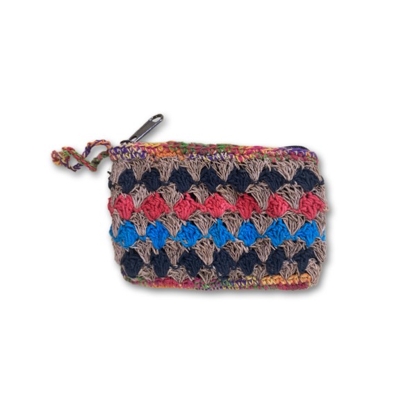 Zipper-Etui natur-multicolor, aus Hanf und Baumwolle, B 14 cm, H 10 cm
