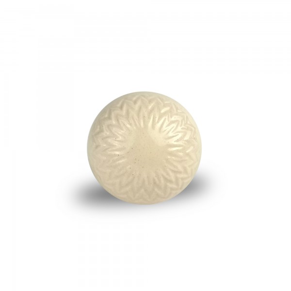 Keramik-Knauf 'Zacken', weiß, Ø 4 cm, H 2,5 cm