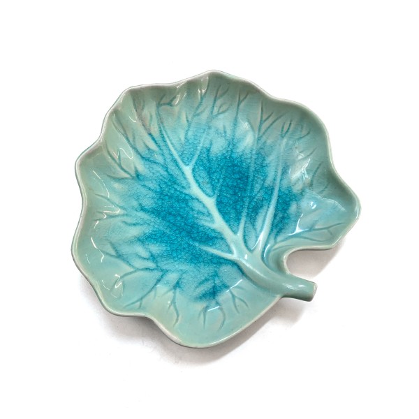 Teller 'Salatblatt', blau, B 22 cm, L 24 cm, H 4 cm