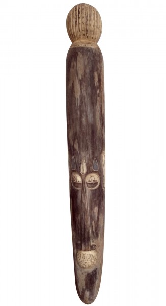 Maske 'Africa' mit Dutt, natur, H 102 cm, B 13 cm, T 7 cm