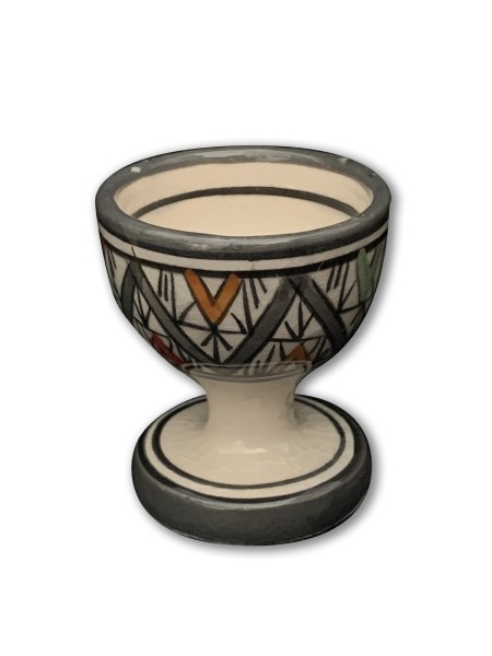 Keramik-Eierbecher, grau, multicolor, H 7 cm, Ø 5 cm