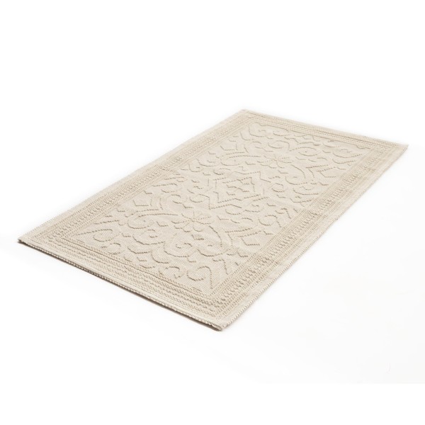 Bad-Teppich 'Izmir' aus Baumwolle, weiß, B 70 cm, L 120 cm