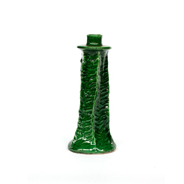 Keramik Kerzenständer M, grün, H 28 cm, Ø 12 cm