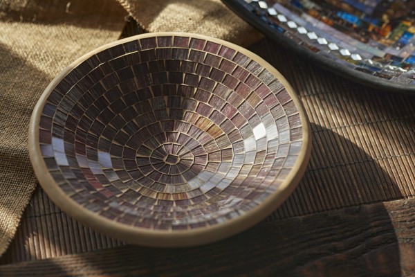 Mosaikteller 'Herbstlaub', Ø 29 cm, H 7 cm