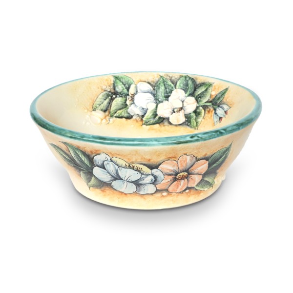 Keramik-Aufsatzwaschbecken 'Blüten', multicolor, Ø 42 cm, H 16 cm