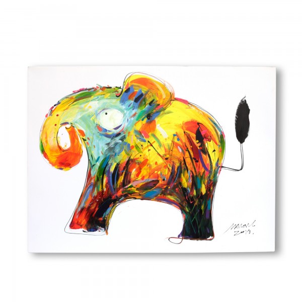 Wandbild 'Elefant', multicolor, T 2,5 cm, B 60 cm, H 80 cm