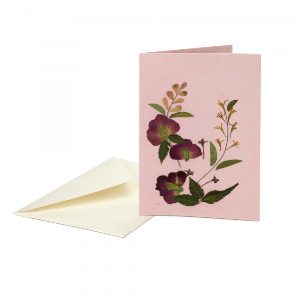 Grußkarte 'Blume', rosa, B 12 cm, H 17 cm