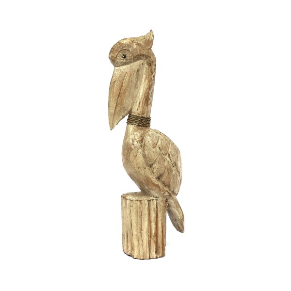 Holzskulptur 'Pelikan' natur, H 50 cm, B 20 cm, L 15 cm