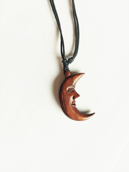 Halskette 'Eclipse' aus Holz, L 40 cm, H 4 cm, T 1 cm