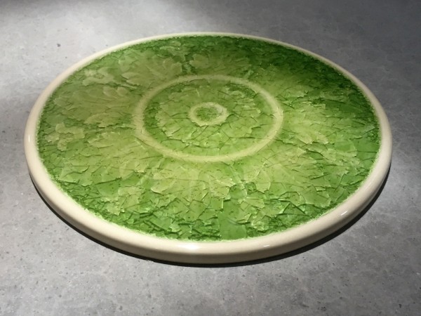 Steingutuntersetzer groß, lindgrün, Ø 30 cm, H 2 cm