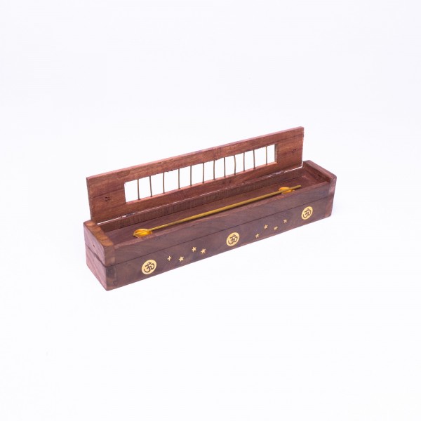 Räucherstäbchenbox, braun, L 6 cm, B 30 cm, H 6 cm