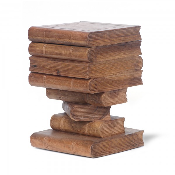 Bücherstapel-Hocker mit Stauraum, Akazienholz, H 51 cm, T 34 cm, B 35,5 cm