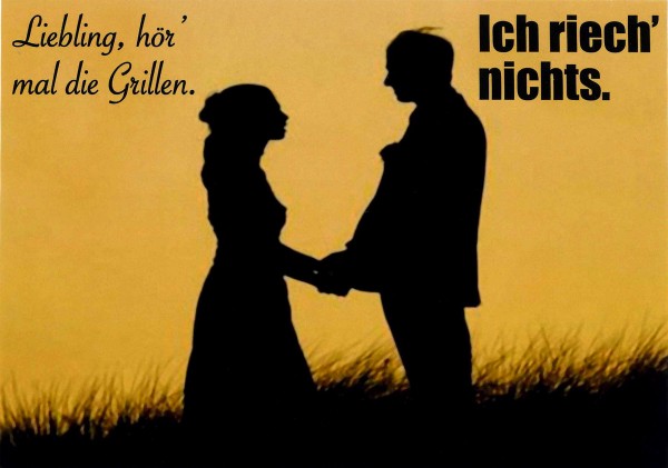 Postkarte 'Grillen'
