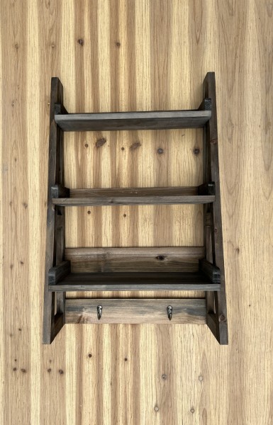 Regal mit 3 Ebenen, Tannenholz, H 68 cm, B 44 cm, L 19 cm