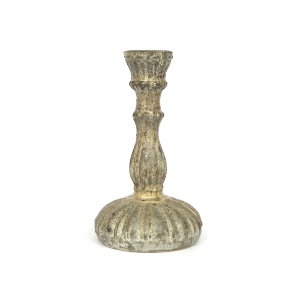 Kerzenständer 'Baroque', antik silber, H 18 cm, Ø 10 cm