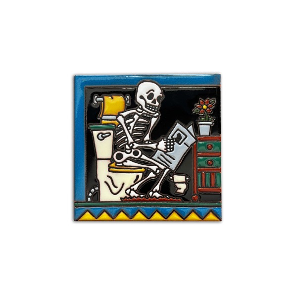 Relief-Kachel 'Esqueleto', multicolor, H 15 cm, B 15 cm
