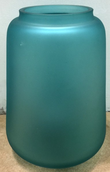 Glasvase Fass, blaugrün, Ø 14 cm, H 20 cm