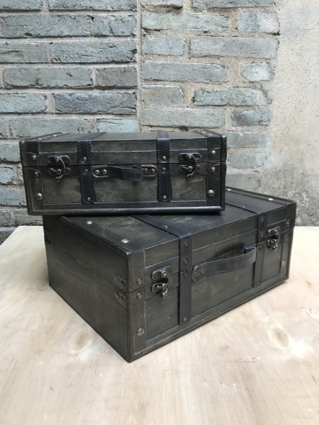Kofferbox 'S', grau, schwarz, L 34 cm, B 24 cm, H 13 cm