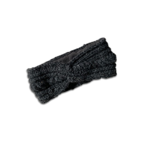 Stirnband aus Wolle, grau, H 9 cm, B 27 cm