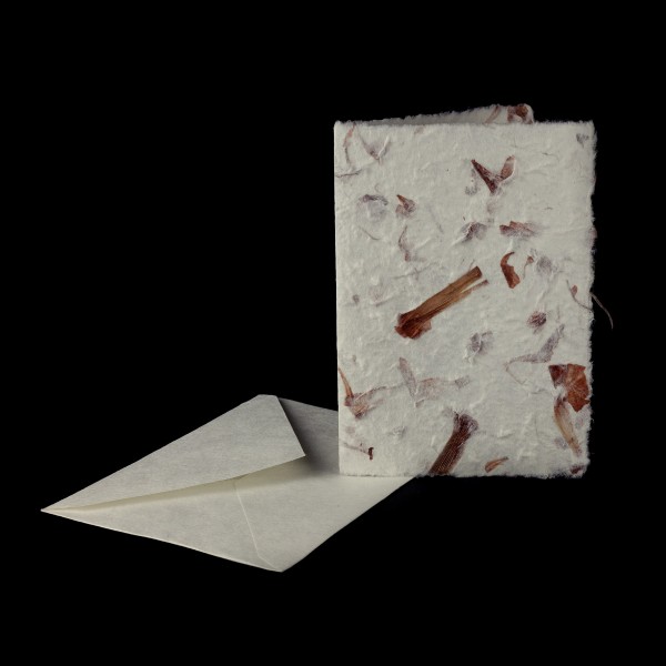Grußkarte, Büttenpapier, weiß/kupfer, B 12,5 cm, H 17 cm