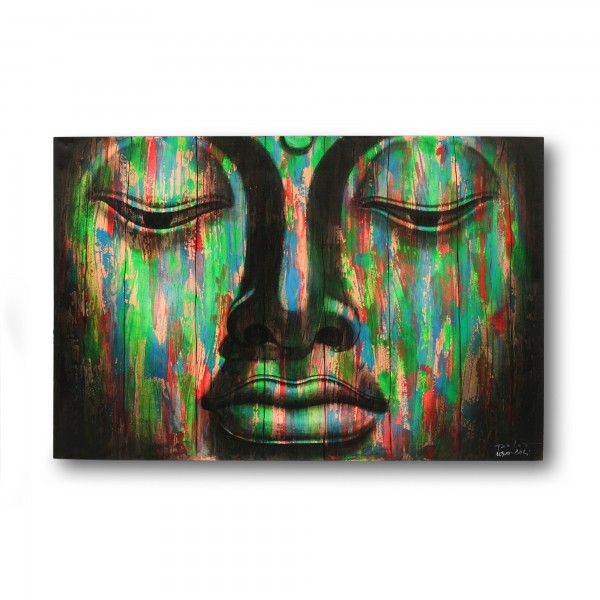 Gemälde Buddha multicolor, B 150 cm, H 100 cm, T 4 cm