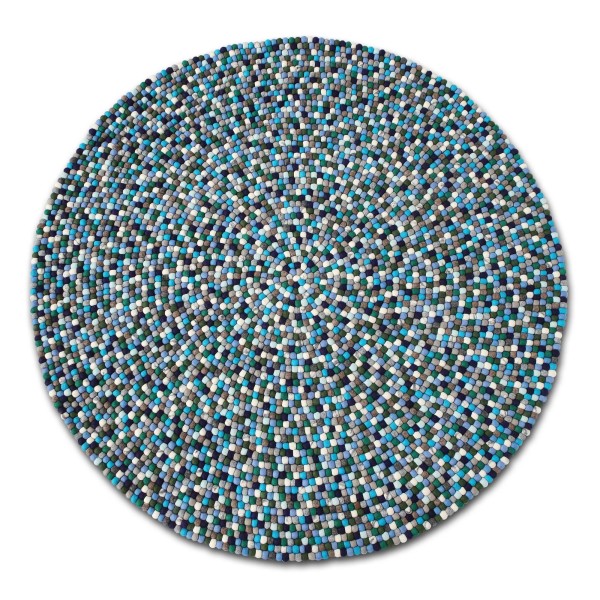 Filz-Teppich blau-grau, Ø 160 cm