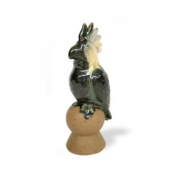 Keramikvogel auf Fuss, H 21 cm, B 7 cm, T 8,5 cm