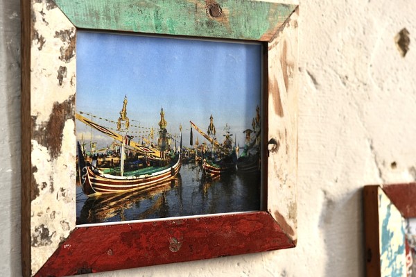 Fotorahmen aus Bootsholz, multicolor, T 3 cm, B 23 cm, H 28 cm