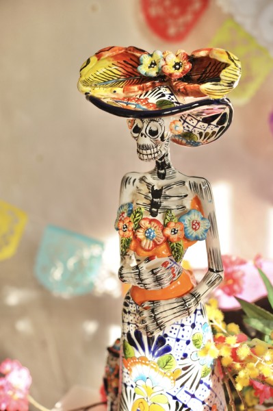 Keramik-Figur Catrina 'Lisa Mini', multicolor, H 60 cm, B 19 cm, T 16 cm