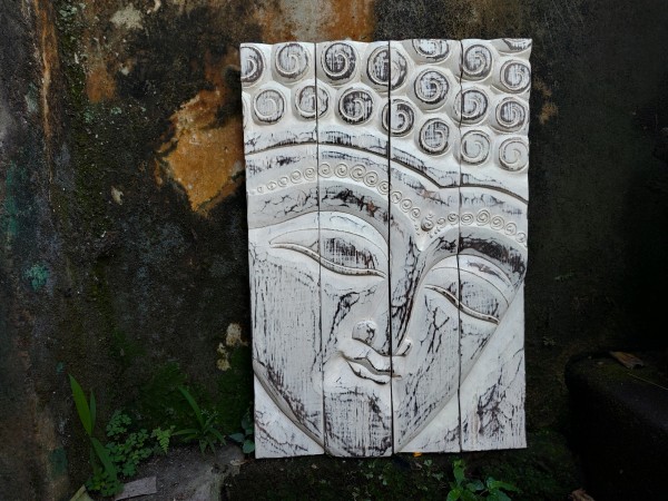 Buddha-Panel, weiß, B 40 cm, H 59 cm