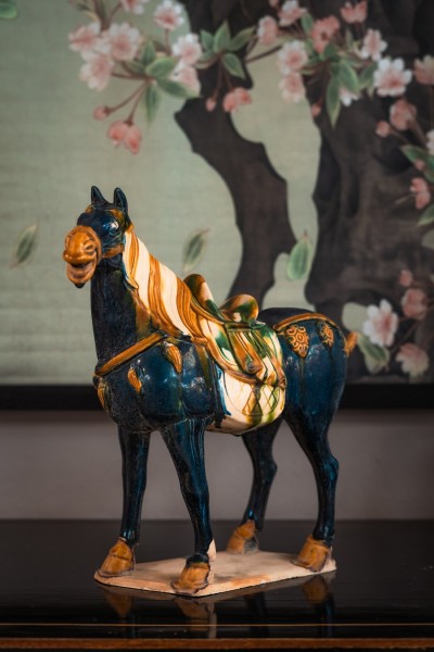 Keramikpferd 'Tang Dynastie', multicolor, L 32 cm, H 31 cm, B 13 cm