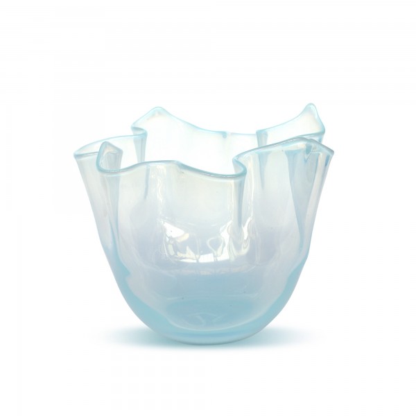 Glasschale, blau, T 16 cm, B 16 cm, H 16 cm