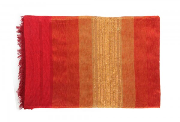 Decke aus Sabra 'Sunset', rot, gelb, T 300 cm, B 200 cm