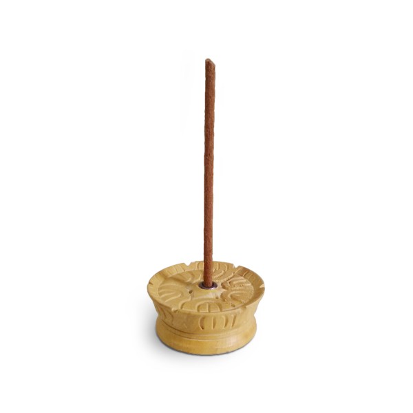Räucherstäbchenhalter 'Lotus', aus Halduholz, natur, Ø 6 cm, H 2,7 cm
