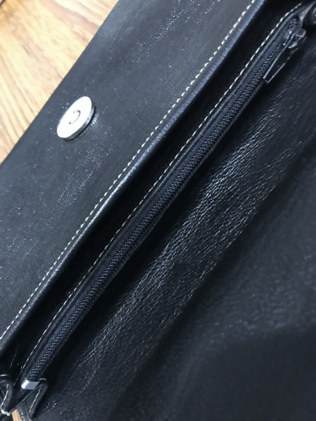 Brieftasche 'Eva' aus schwarzem Ziegenleder, B 20 cm, H 9 cm