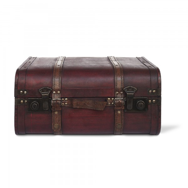 Kofferbox 'L', rot, braun, B 44 cm, L 38 cm, H 19 cm