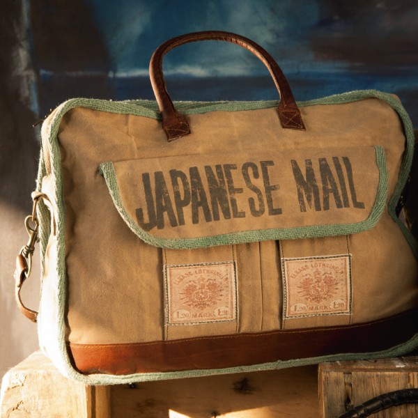 Tasche "Japanese Mail", braun, B 42 cm, H 32 cm