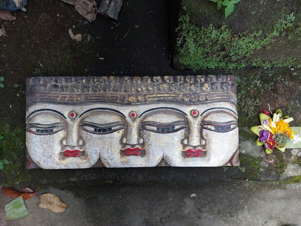 Buddha-Panel '3 Faces', multicolor, T 58 cm, B 25 cm, H 2,5 cm