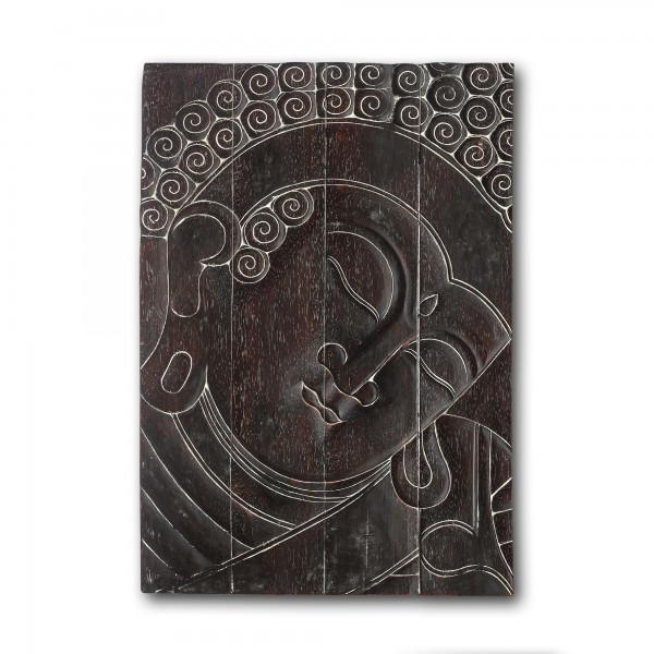 Buddha-Panel, schwarz, T 5 cm, B 60 cm, H 90 cm