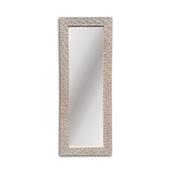 Spiegel 'Blütenmosaik', whitewash, B 50 cm, H 150 cm, T 3 cm