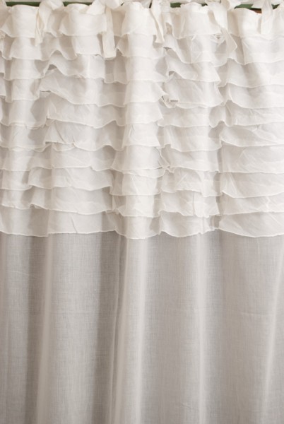 Vorhang 'Volant' weiß, mit Band, B 110 cm, H 240 cm