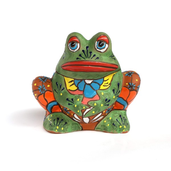 Pflanzgefäß 'Frosch', Terrakotta, multicolor, L 25 cm, B 25 cm, H 25 cm