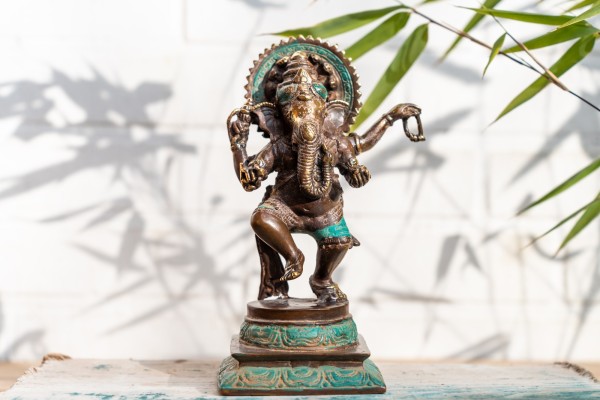 Bronzestatue 'Dancing Ganesha', H 20 cm, B 12 cm, T 9 cm