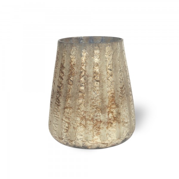 Windlicht 'Rocher', antik silber, H 16 cm, Ø 14 cm