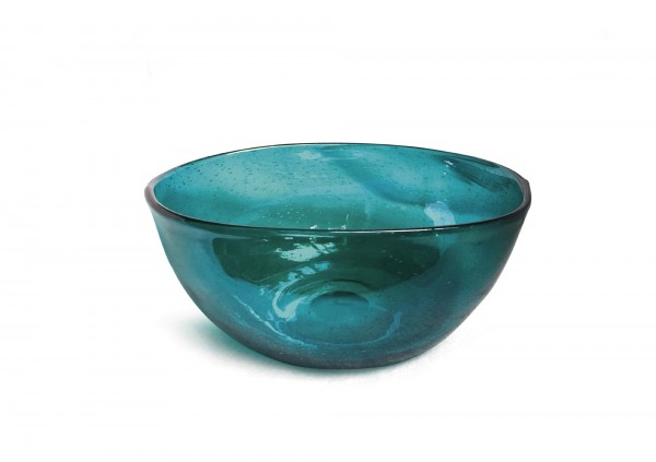 Glasschale 'Delano', meergrün, T 26 cm, B 20 cm, H 12 cm